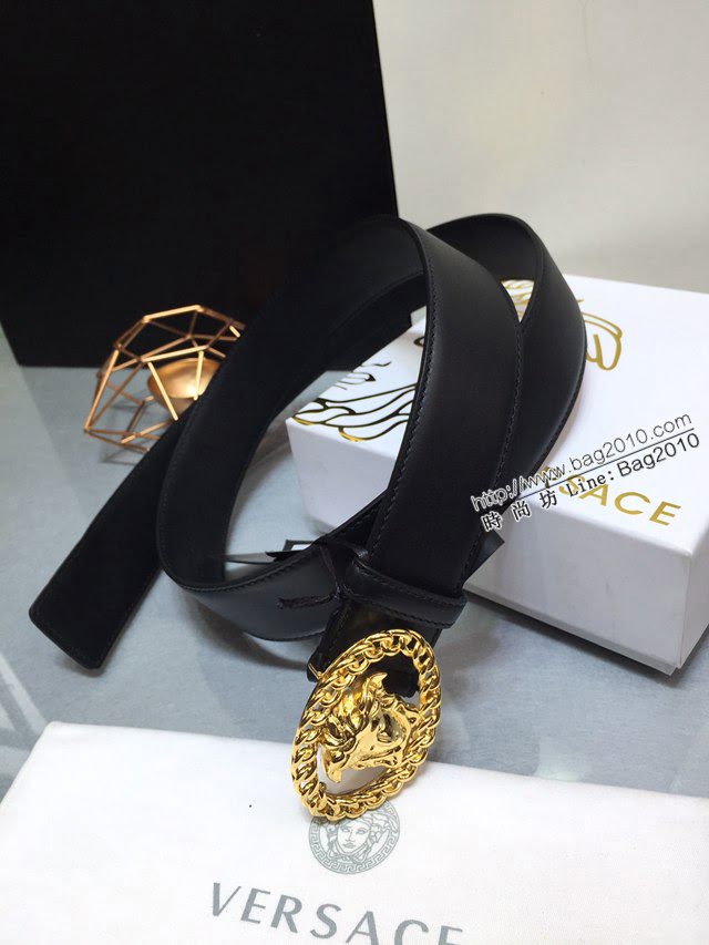 VERSVE男士皮帶 範思哲高端小牛皮腰帶 範思哲美杜莎鏈條五金  jjp1281